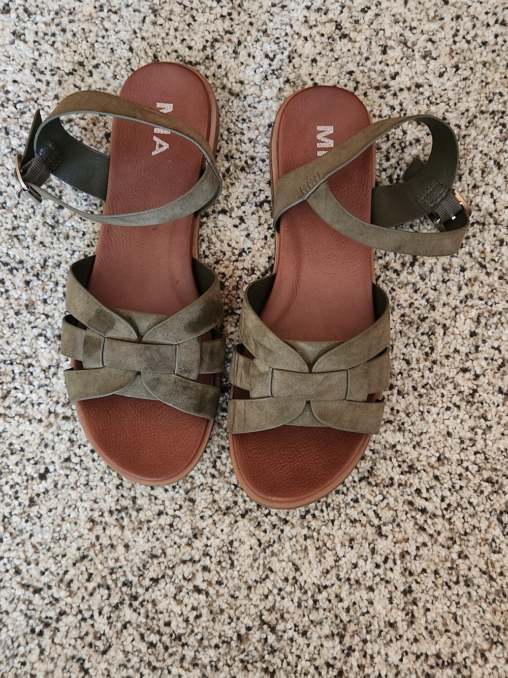 MIA Olive Suede Knotted Strap Sandals